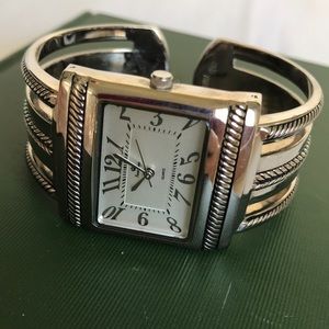 Lia Sophia Silver Cuff Watch
